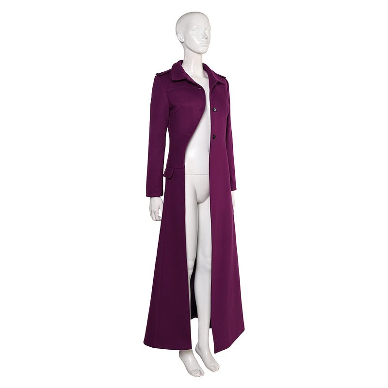 Beetlejuice 2024 Movie Astrid Deetz Women Purple Coat Party Carnival Halloween Cosplay Costume