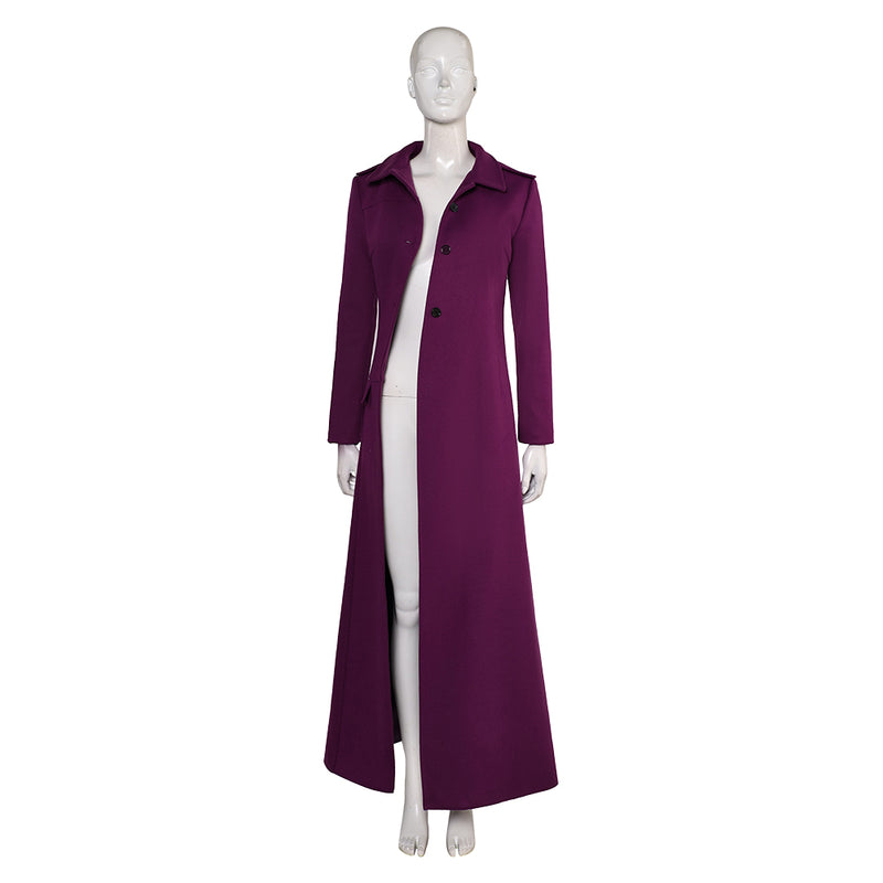 Beetlejuice 2024 Movie Astrid Deetz Women Purple Coat Party Carnival Halloween Cosplay Costume