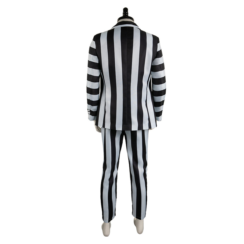 Beetlejuice 2024 Movie Beetlejuice Archmage White And Black Striped Suit Cosplay Costume