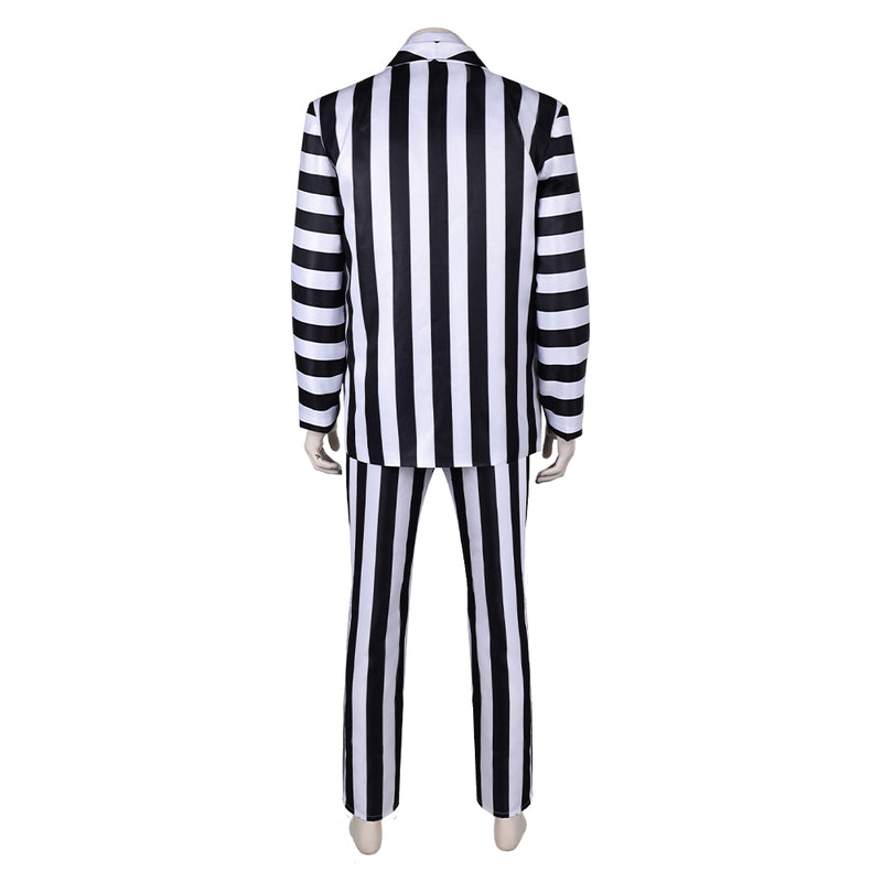 Beetlejuice 2024 Movie Beetlejuice Black and White Striped Suit Party Carnival Halloween Cosplay Costum