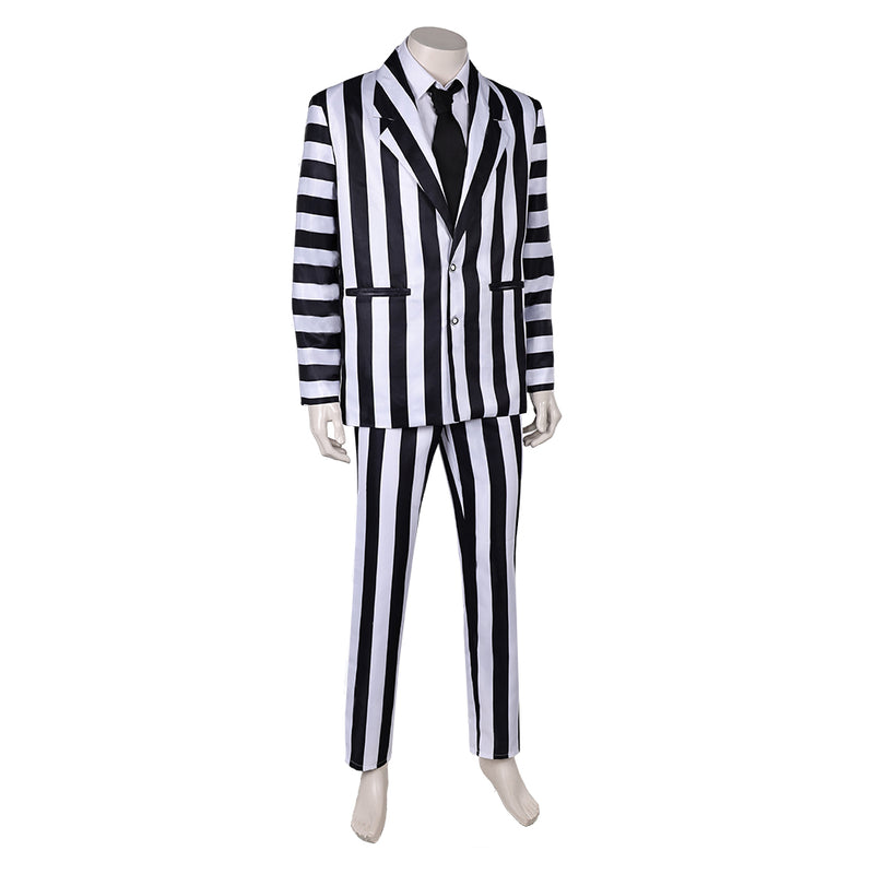 Beetlejuice 2024 Movie Beetlejuice Black and White Striped Suit Party Carnival Halloween Cosplay Costum