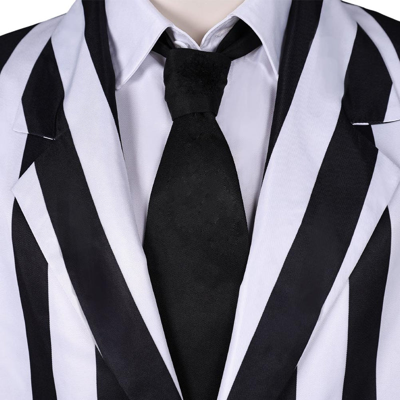 Beetlejuice 2024 Movie Beetlejuice Black and White Striped Suit Party Carnival Halloween Cosplay Costum