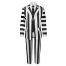 Beetlejuice 2024 Movie Beetlejuice Kids Children White And Black Striped Suit Cosplay Costume