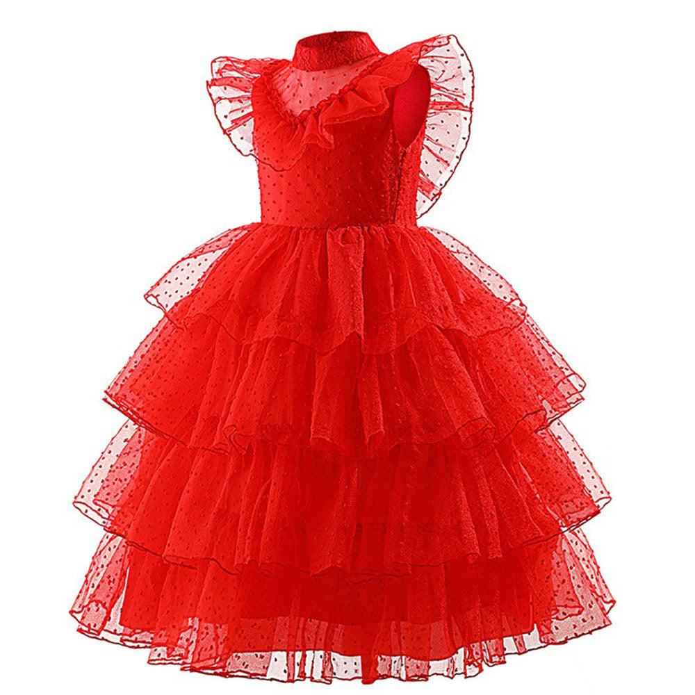 Beetlejuice 2024 Lydia Deetz Kids Children Red Wedding Dress Cosplay Costume | Cossky Beetlejuice 2024 Lydia Deetz Kids Children Red Wedding Dress Cosplay Costume | Cossky