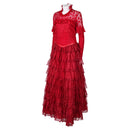 Beetlejuice 2024 Movie Lydia Deetz Women Red Dress Party Carnival Halloween Cosplay Costume