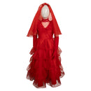 Beetlejuice Movie Lydia Deetz Kids Children Red Wedding Dress Party Carnival Halloween Cosplay Costume