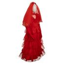 Beetlejuice Movie Lydia Deetz Kids Children Red Wedding Dress Party Carnival Halloween Cosplay Costume