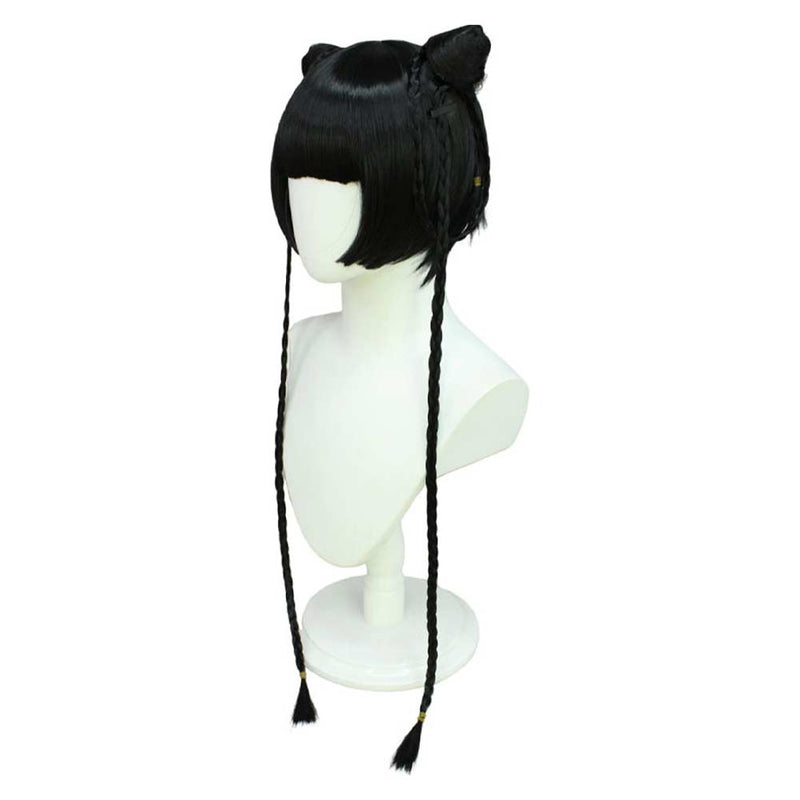 Black Butler Anime Ran-Mao Cosplay Wig Heat Resistant Synthetic Hair Carnival Halloween Party Prop