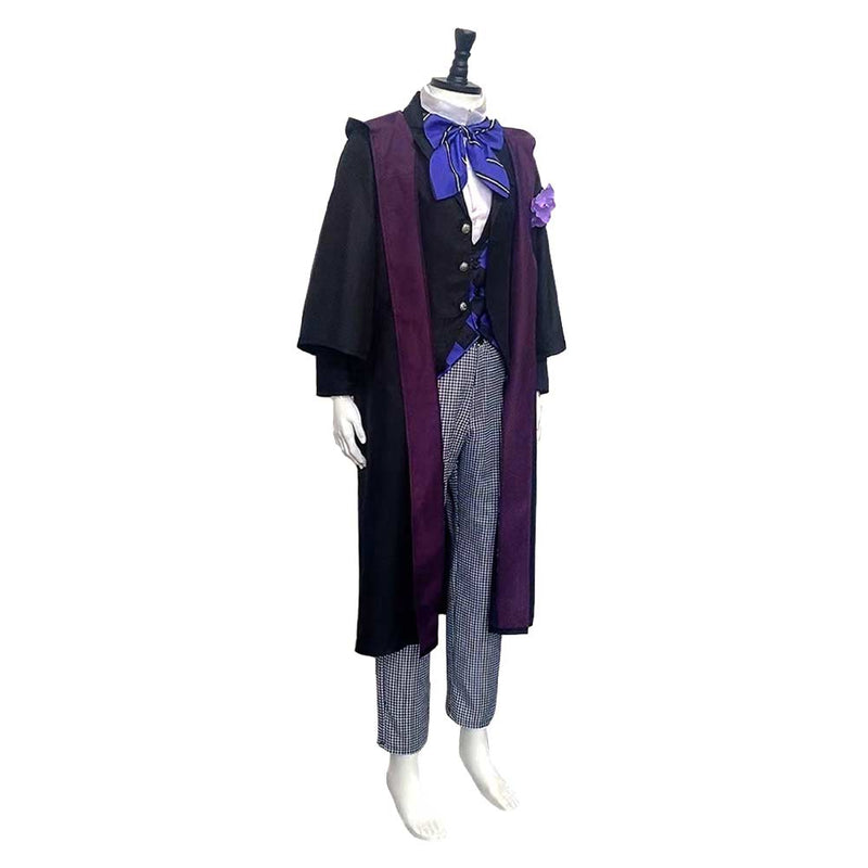 Black Butler Season 4: Public School Arc Anime Willie Gault Black Outfit Party Carnival Halloween Cosplay Costume