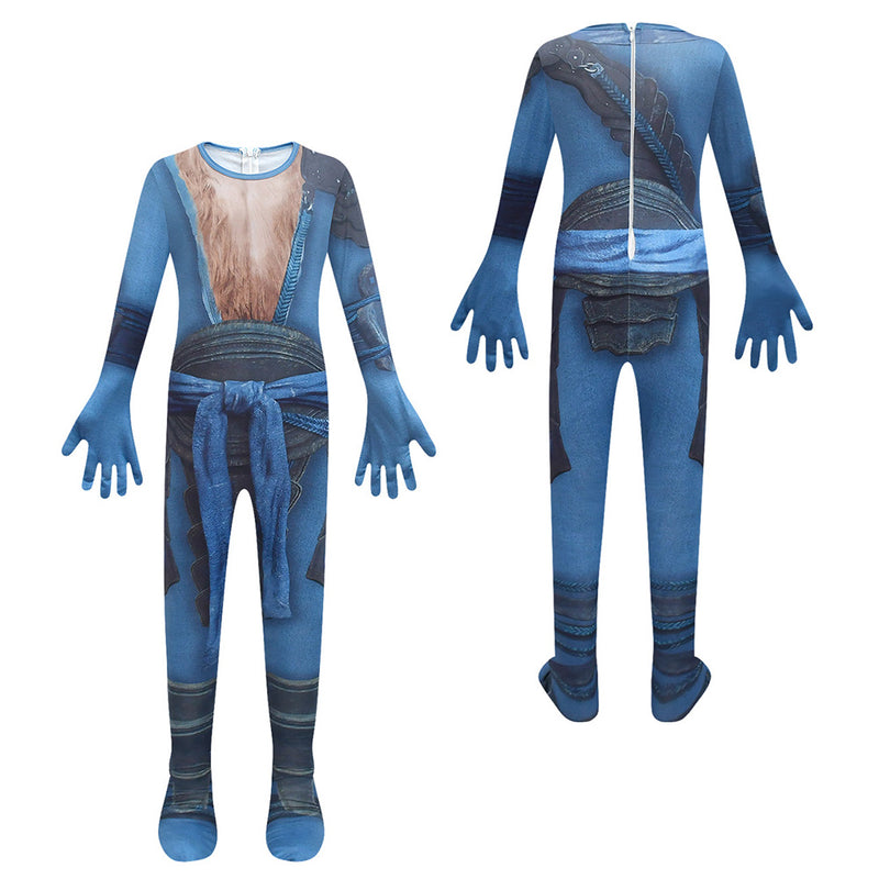 Black Myth: Wukong Wukong Kids Children Blue Jumpsuit Party Carnival Halloween Cosplay Costume