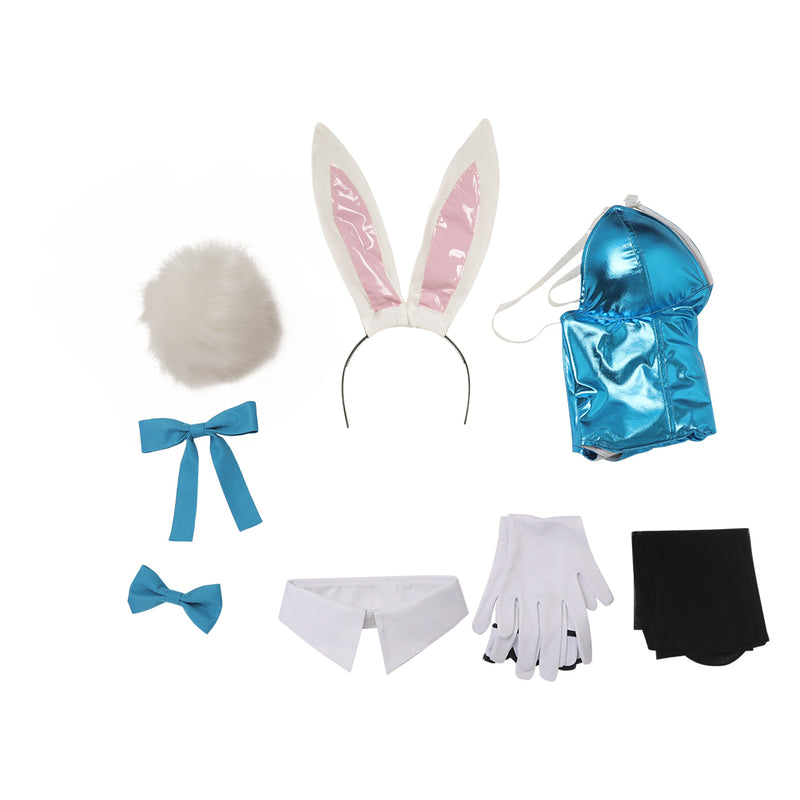 Blue Archive The Animation Anime Ichinose Asuna Women Blue Bunny Girl Sexy Jumpsuit Cosplay Costume