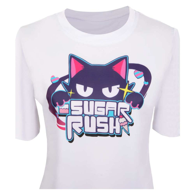 Blue Archive The Animation Anime Sugar Rush White T-shirt Party Carnival Halloween Cosplay Costume