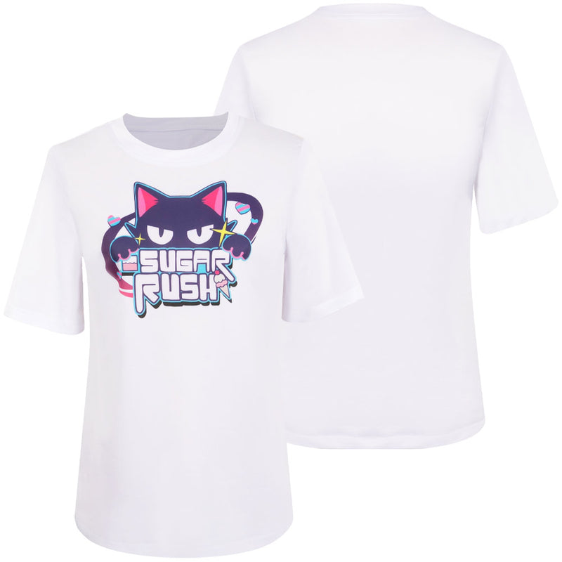 Blue Archive The Animation Anime Sugar Rush White T-shirt Party Carnival Halloween Cosplay Costume