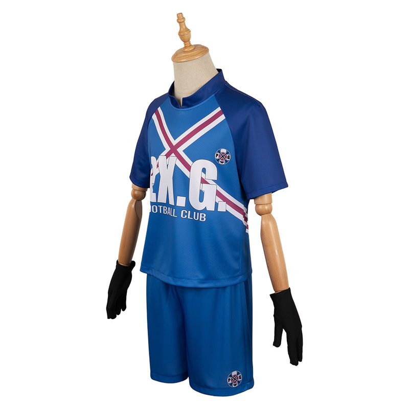 Blue Lock Anime Charles Chevalier Blue Team Uniform Party Carnival Halloween Cosplay Costume