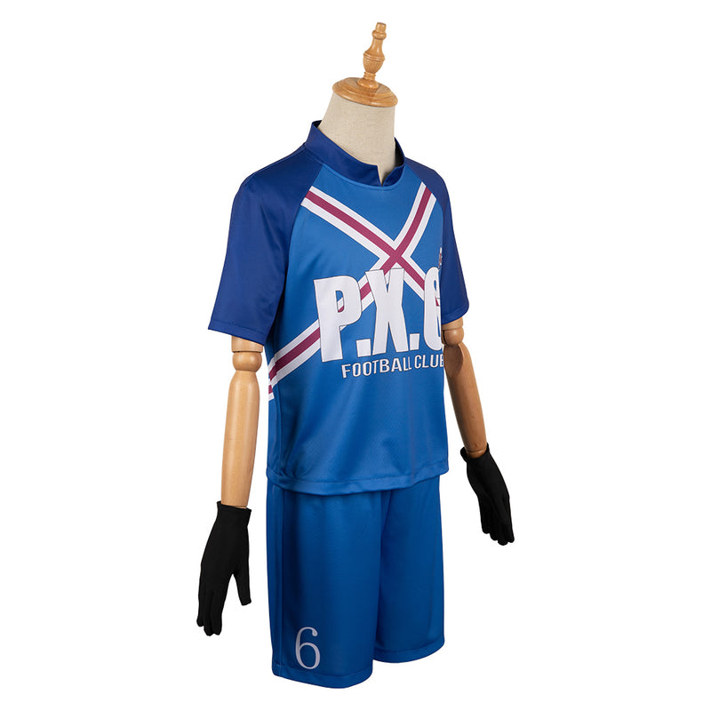 Blue Lock Anime Charles Chevalier Blue Team Uniform Party Carnival Halloween Cosplay Costume