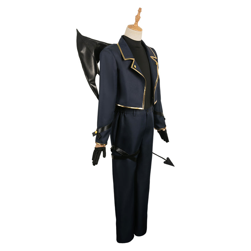Blue Lock Anime Mikage Reo Dark Blue Devil Outfit Party Carnival Halloween Cosplay Costume