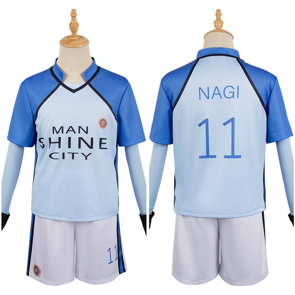 Blue Lock Anime Nagi Seishiro Blue Team Uniform Party Carnival Halloween Cosplay Costume