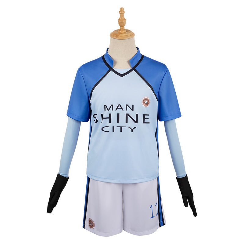 Blue Lock Anime Nagi Seishiro Blue Team Uniform Party Carnival Halloween Cosplay Costume