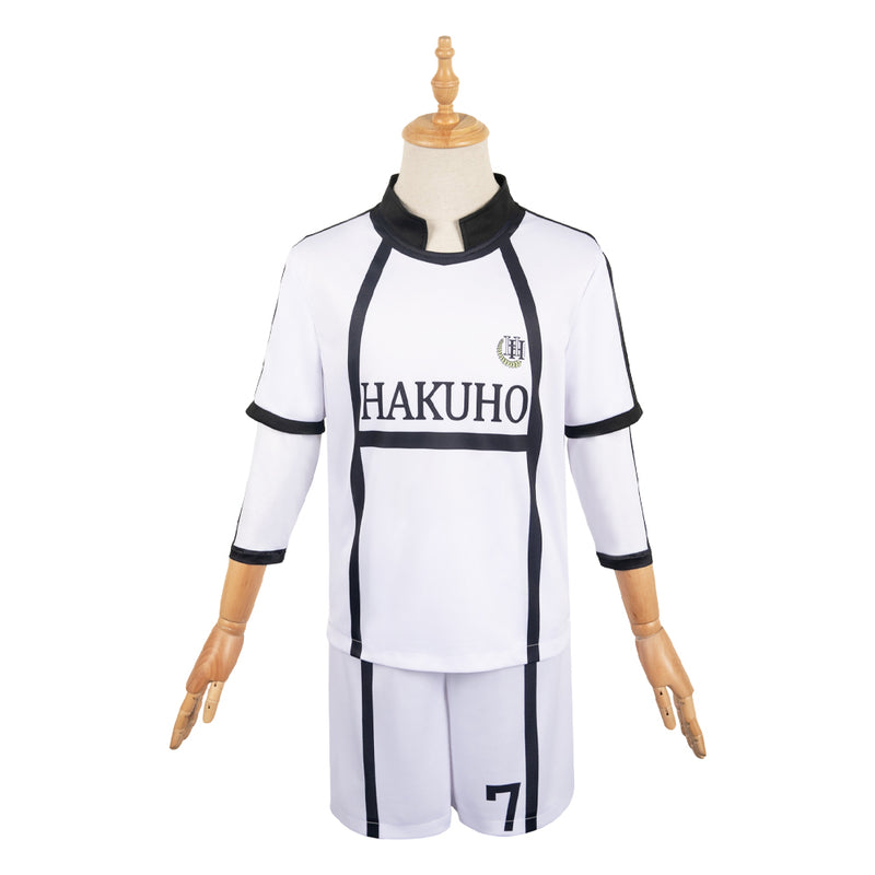 Blue Lock Anime Nagi Seishiro White Uniform Party Carnival Halloween Cosplay Costume