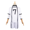 Blue Lock Anime Nagi Seishiro White Uniform Party Carnival Halloween Cosplay Costume