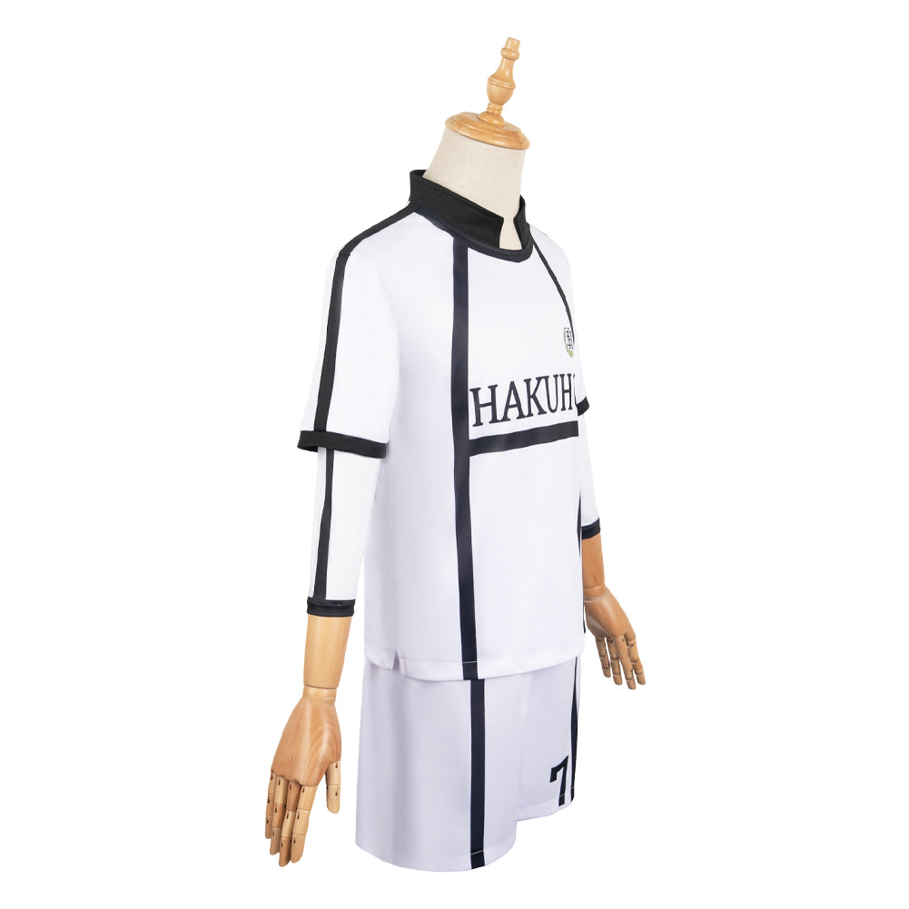 Blue Lock Nagi Seishiro White Outfit Party Carnival Halloween Cosplay Costume