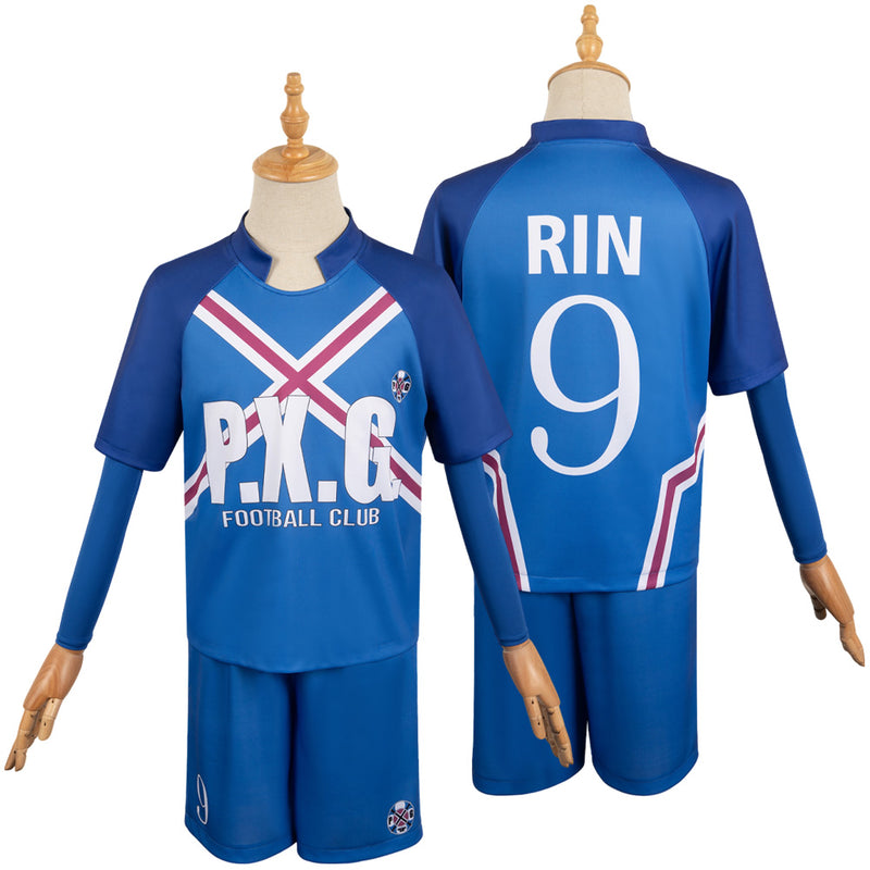 Blue Lock Anime Rin Itoshi Blue Team Uniform Party Carnival Halloween Cosplay Costume