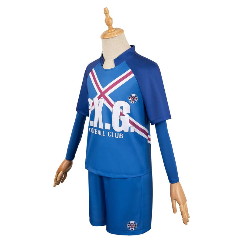 Blue Lock Anime Rin Itoshi Blue Team Uniform Party Carnival Halloween Cosplay Costume