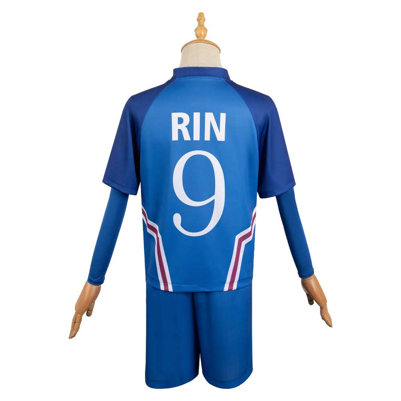 Blue Lock Anime Rin Itoshi Blue Team Uniform Party Carnival Halloween Cosplay Costume