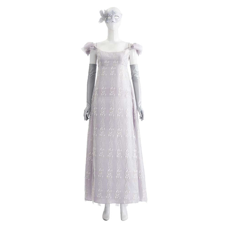 Bridgerton Season 4 Sophie Beckett Masquerade White Regency Gown Set Outfit  Women Halloween Carnival Party Cosplay Costume
