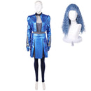 Cosplay Costume Chloe Charming Wicked Wonderland (2026) Leather Jacket Skirt Pants Set Blue Women Halloween Carnival Party Outfits