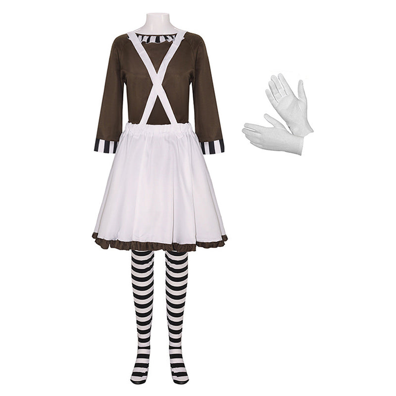 Charlie and the Chocolate Factory Movie Oompa Loompa Women Brown Outfit Cosplay Costume