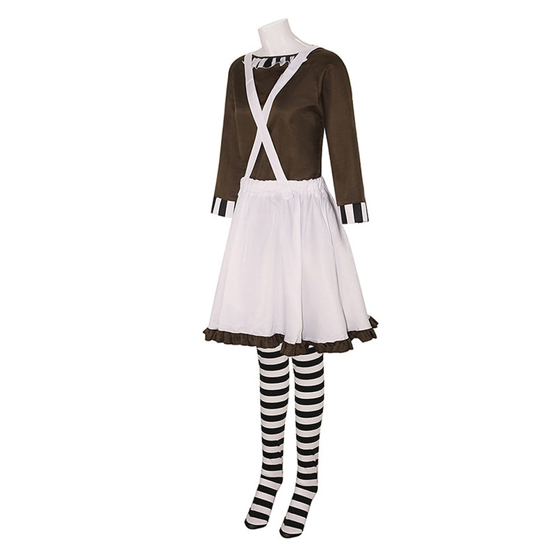 Charlie and the Chocolate Factory Movie Oompa Loompa Women Brown Outfit Cosplay Costume