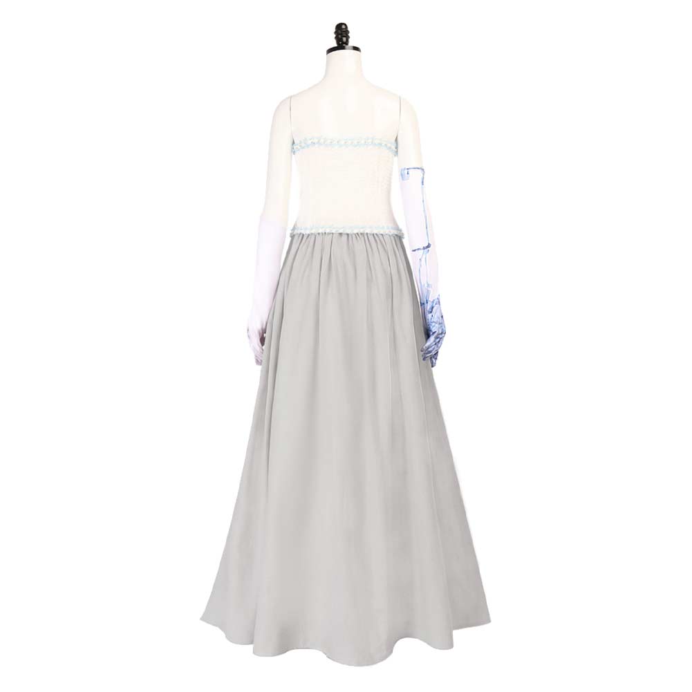 dress corpse bride Corpse Bride Emily Women White Dress Outfit Carnival Halloween Cosplay Costume