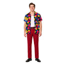 Cosplay Costume Ace Ventura Ace Ventura Jr Pet Detective Shirt Pants Set Red Men Halloween Carnival Party Outfits