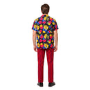 Cosplay Costume Ace Ventura Ace Ventura Jr Pet Detective Shirt Pants Set Red Men Halloween Carnival Party Outfits