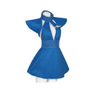 Cosplay Costume Air Hostess 90s Uniform Blue Women Halloween Carnival Party Outfits