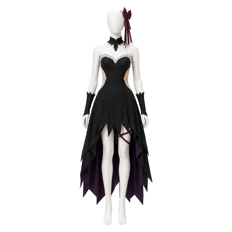 Cosplay Costume Akuma Homura Puella Magi Madoka Magica Gown Dress Black Women Halloween Carnival Party Outfits