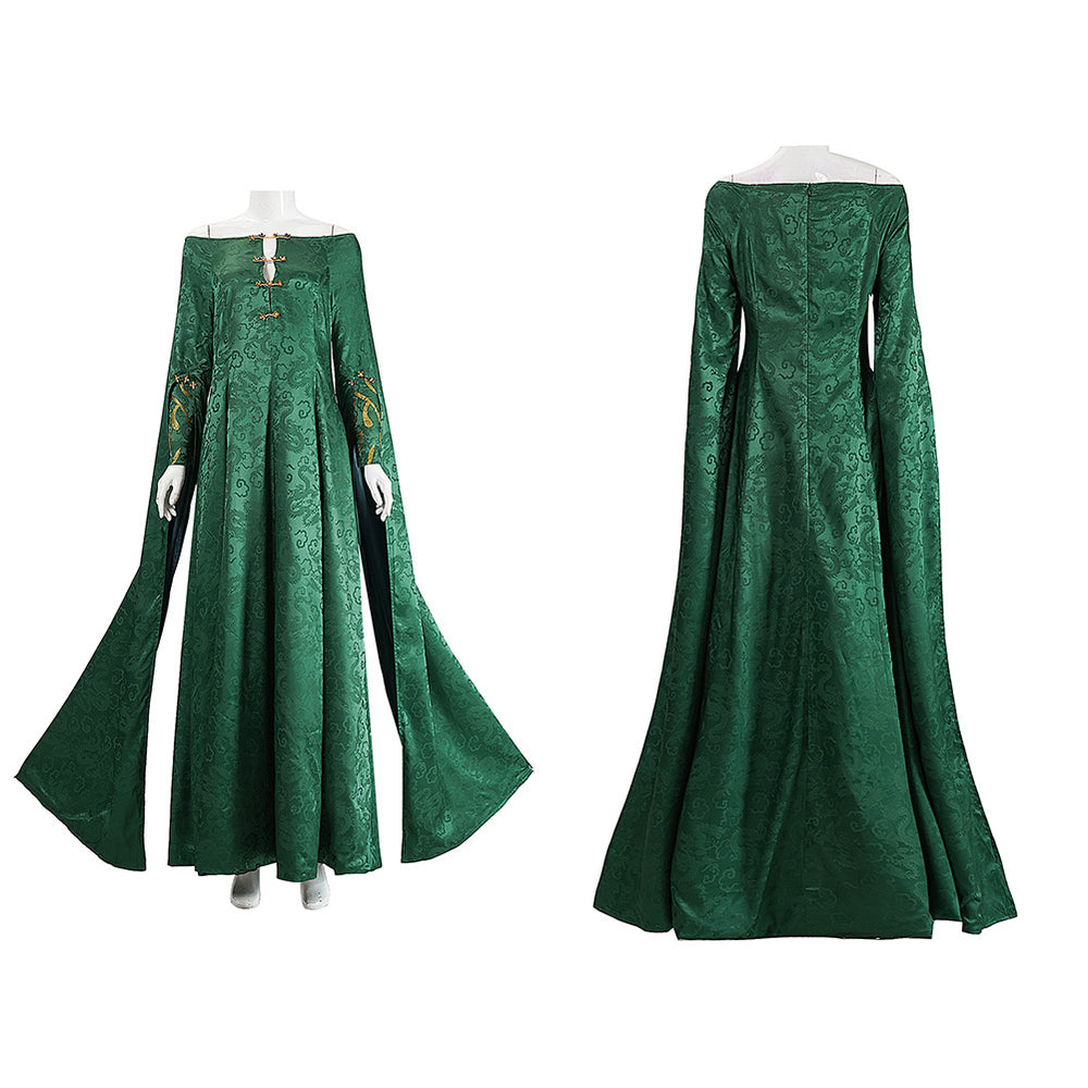 Cosplay Costume Alicent Hightower House of the Dragon Gown Dress Renaissance Budget Friendly Green Women Halloween Carnival Party Outfits