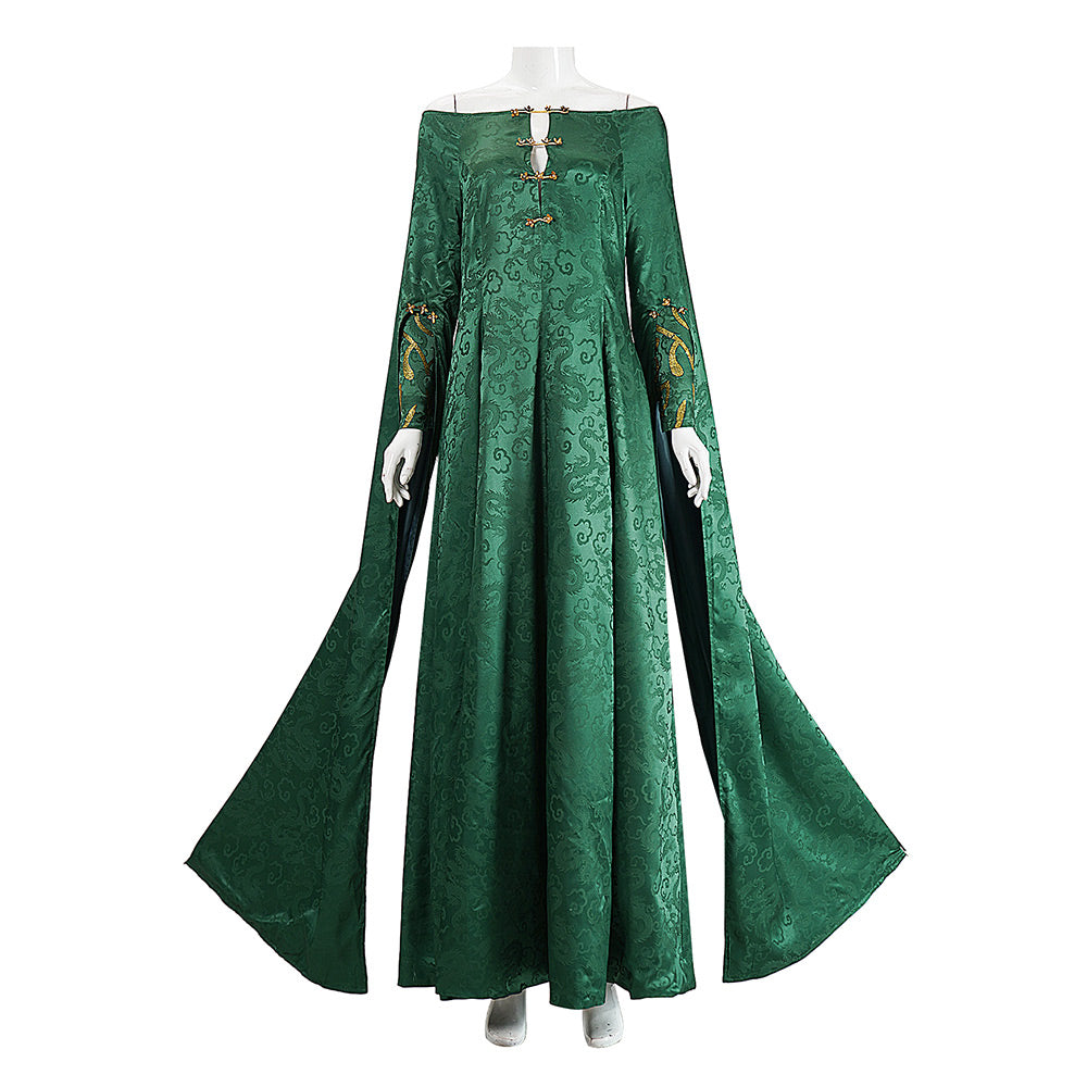 green renaissance dress Cosplay Costume Alicent Hightower House of the Dragon Gown Dress Renaissance Budget Friendly Green Women Halloween Carnival Party Outfits