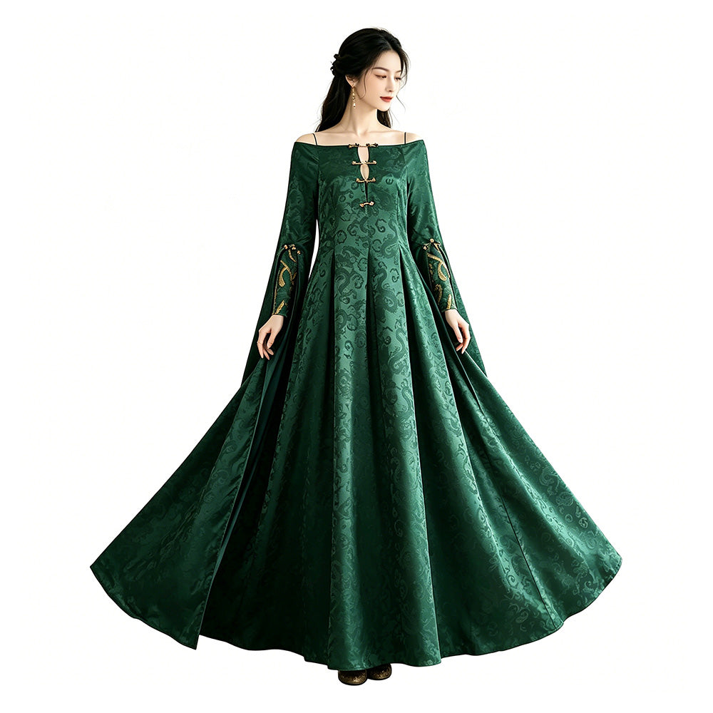 green dress halloween costume Alicent Hightower Cosplay Cos Dark House Of The Dr Mermaidcosplay a costume that lets you bring a touch of menace to any party with a poisonous and deadly touch Dress Like Rachel Green as