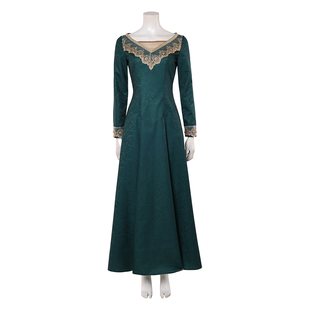 dark green dress halloween costume Alicent Hightower Dark Green Dress Cosplay Halloween Carnival Party Skirt Womens