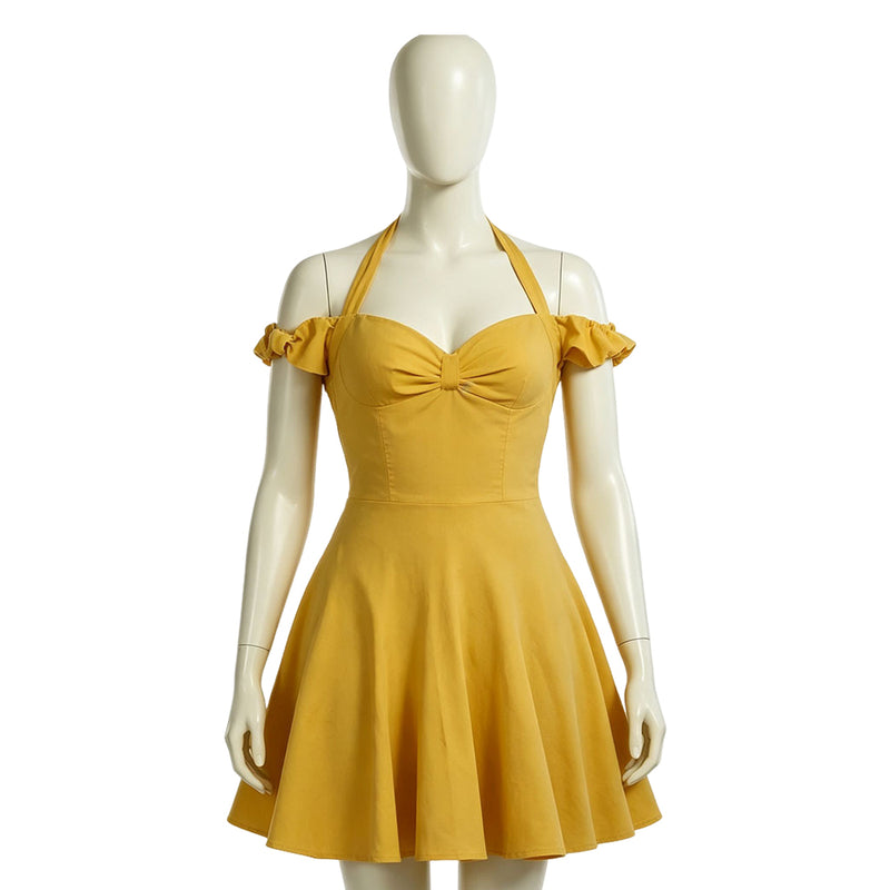 halloween costumes yellow dress Cosplay Costume Anita West Side Story Women Carnival Party Outfits BLUE-AND-GOLD and fairy wings in Color:eggplant Rose Pink Tutu Dress-14411