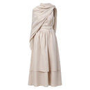 Cosplay Costume Athana The Odyssey (2026) Roman Tunic Dress Beige Women Halloween Carnival Party Outfits