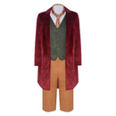 Cosplay Costume Bilbo Baggins The Lord of the Rings Suit Set Red Men Halloween Carnival Party Outfits