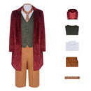 Cosplay Costume Bilbo Baggins The Lord of the Rings Suit Set Red Men Halloween Carnival Party Outfits