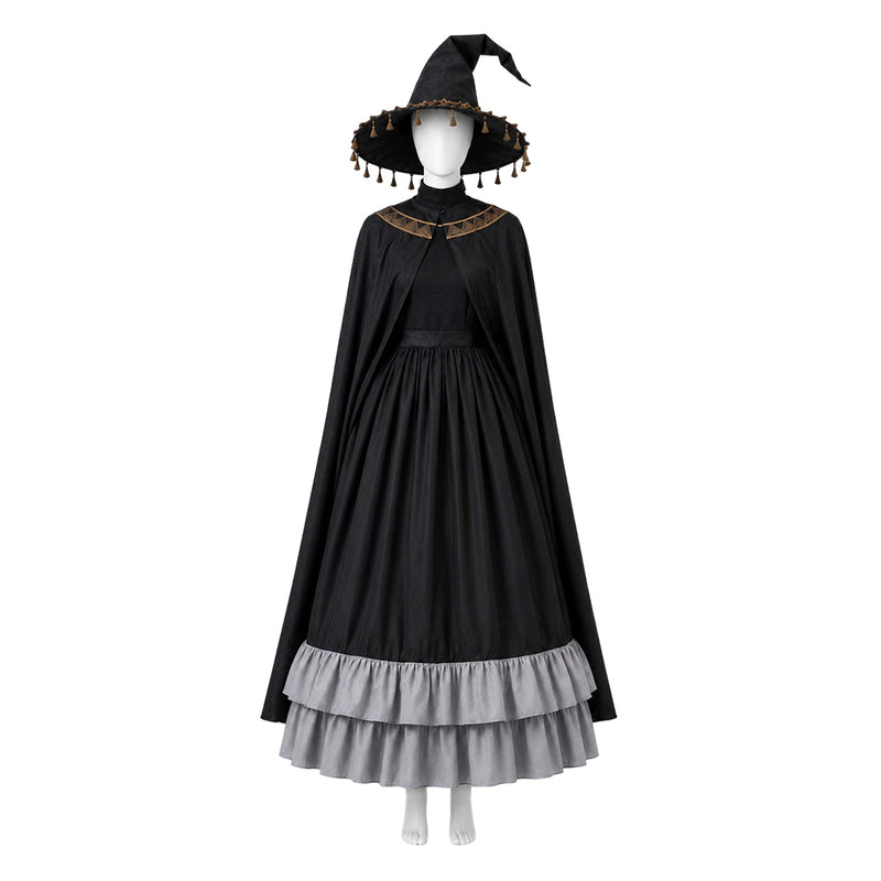 womens black witch dress Cosplay Costume Brimhat Coco Hat Atelier Hat Cloak Set Women Halloween Carnival Party Outfits black core collection Size:2 Toddler why not put that Lulus | White Backless