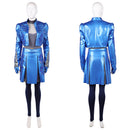 Cosplay Costume Chloe Charming Wicked Wonderland (2026) Leather Jacket Skirt Pants Set Blue Women Halloween Carnival Party Outfits
