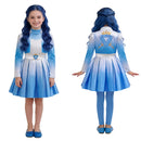 Cosplay Costume Chloe Descendants: Wicked Wonderland Fullset Blue Kids Children Halloween Carnival Party Outfits