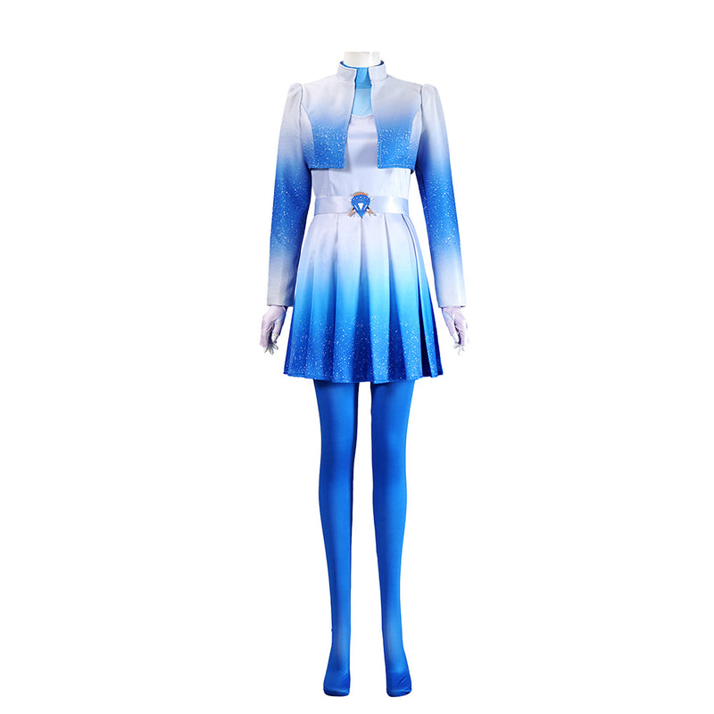 blue halloween dress Cosplay Costume Chloe Wicked Wonderland Fullset Women Carnival Party Outfits style:romantic style sleeves Girls Sixth Birthday Outfit Color:Midnight Shimmer Floral