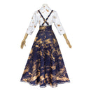 Cosplay Costume Clair‌ Clair Obscur: Expedition 33 Printed Dress Women Halloween Carnival Party Outfit